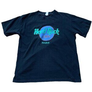 Vintage 80’s Hard Rock Cafe Paris Graphic T-Shirt Men’s Medium Black Y2K